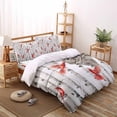 thumbnail image 3 of Spring Animal Twin Size Comforter Set, Country Red Bird White Tree Farm Soft Bedding for All Seasons, 4 Pcs Bed Set with 1 Comforter (68"x86") ,1Sheet(66"x116"), 2 Pillowcases (19"x29"), 3 of 7