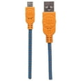 thumbnail image 5 of Manhattan USB Micro-B Data + Charging Cable, Braided, Hi-Speed USB 2.0, Type-A Male to Micro-B Male, 480 Mbps, 3 ft., Blue/Orange, 5 of 5