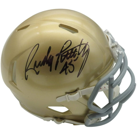 Rudy Ruettiger Autographed Notre Dame Fighting Irish Mini Helmet - JSA