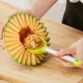 thumbnail image 5 of Cuchara para melón de acero inoxidable, pelador de frutas, herramienta de corte multifunción para ensaladas de frutas, 4 Uds., 5 of 5