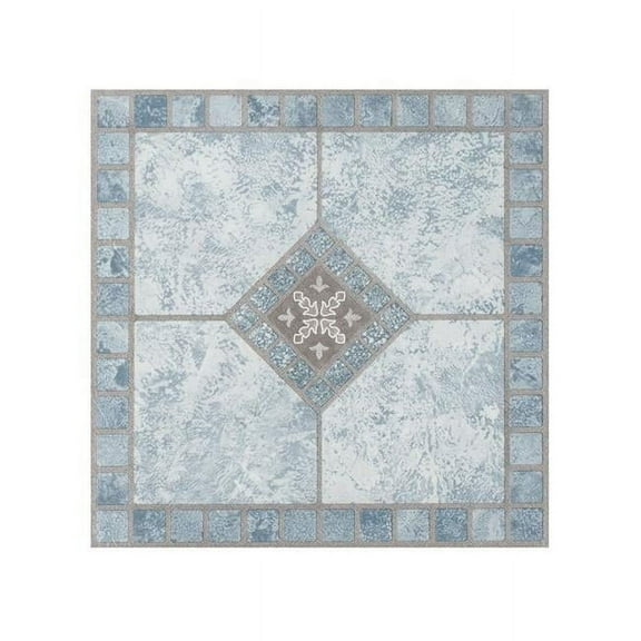 2 mm 12 x 12 in. Portfolio Self Adhesive Vinyl Floor Tile - Blue Diamond, 9 Tiles per 9 sq ft.