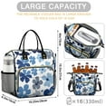 thumbnail image 5 of OBREWU Blue Pioneer Flower Women's Insulated Leakproof Large Lunch Bag, Oxford Cloth, 5 of 7
