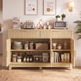 thumbnail image 5 of Poshby 47" Fluted Credenzas Sideboard Buffet Cabinet with 2 drawers, 3 Doors for Living Room, Natural, 5 of 9