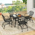 thumbnail image 6 of Gymax Patio Rocking Chairs Set of 4 w/ Metal Mesh Backrest & Seat Armrests Gentle, 6 of 10