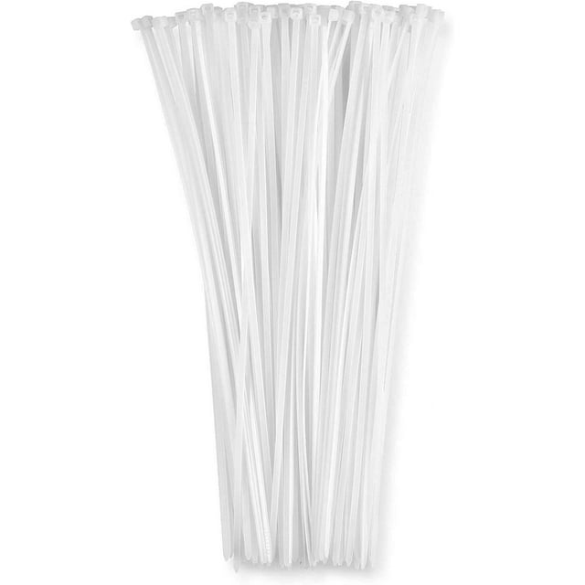 Bridas de nailon de 12 pulgadas (paquete de 250), resistencia a la tracción de 50 libras, resistentes, de color blanco, con autobloqueo, para interiores y exteriores, de Bolt Dropper