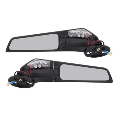 CNC Aluminum Universal Aerodynamic Motorcycle Mirrors | Black Left & Right