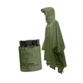 thumbnail image 3 of Chaqueta impermeable ligera con cordón impermeable con capucha para Verde militar, 3 of 9