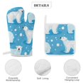 thumbnail image 4 of Cute Polar Bear Oven Mitts And Pot Holders Sets of 4 Oven Gloves Set Potholders for Kitchen Cooking Baking Grilling Anti Scald Hot Pads And Heat Resistant, 4 of 6