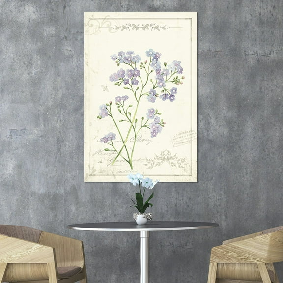 wall26 Canvas Wall Art - Vintage Style Purple Flowers - Giclee Print Gallery Wrap Modern Home Art Ready to Hang - 24x36 inches