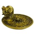 thumbnail image 5 of Feng Shui Golden Elephant With Trunk Up Lotus Padma Incense Burner Dish Figurine, 5 of 8