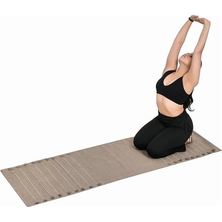 Sivi Herbal Organic Cotton Yoga Mat - Eco-Friendly Hand-Woven Non-Slip Rug - Thick & Comfortable (24”x72”x5mm) for Home Fitness & Yoga