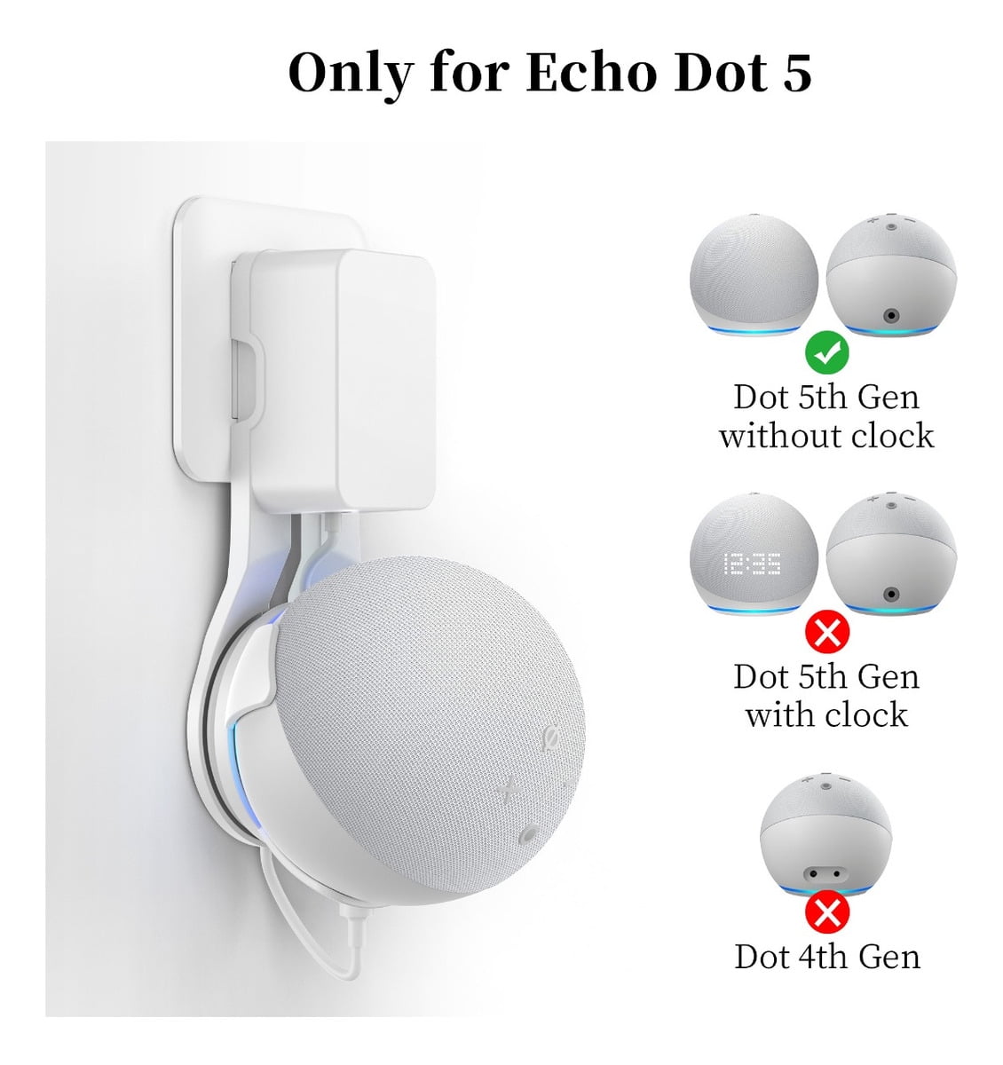 Alexa Studio ZUOLACO Wall Mount Holder For Echo Dot 5th Generation