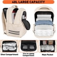 thumbnail image 2 of Mochila deportiva Ytonet para mujer y hombre con compartimento para zapatos, color beige, 2 of 6