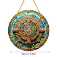 thumbnail image 2 of Boreal Craft Aztec And Style Circular Acrylic Hanging Door Plaque Pendant With Rope Glass Window Decorations For round Stained Glass Window Panel, 2 of 7