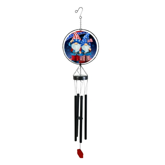 Briarwood Lane Patriotic Gnomes Illuminated Wind Chime