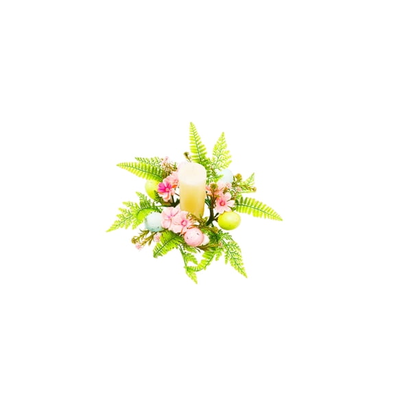 Aximioll Easter Pink Egg Wreath 11.81In, Vine Ring with Egg Easter, Egg Easter Wreath Decor for Wall Entryway Mantel Table, Pink