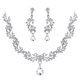 thumbnail image 2 of HomeKingdee Simple Elegant Alloy Rhinestone Glass Necklace and Earrings Jewelry Set for Women Wedding Party Bride Accessories, 2 of 8