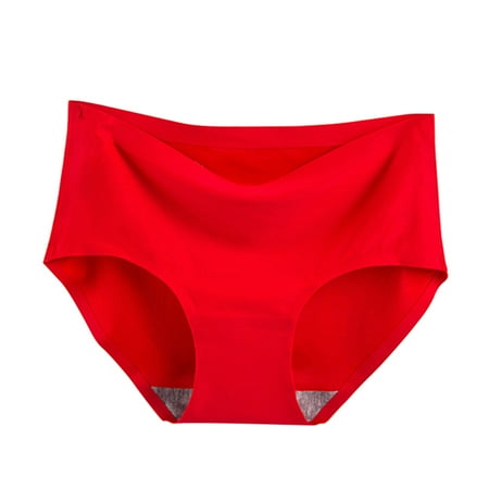 

For Female Large Size Large Size Panties Women Underpant Large Size Panties Silk Satin Lingerie Breathable L Red