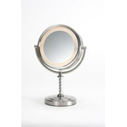 8", 6X-1X Lighted Tabel Mirror, Gold