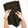 thumbnail image 5 of American Soft Linen Luxury Turkish Hand Towel Set, 100% Cotton 4 Piece Hand Face Towels for Bathroom and Kitchen, Brown, 5 of 9