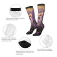 thumbnail image 6 of Easygdp Dog in Lavender Flowers Soccer Socks Sport Knee High Socks Calf Compression Athletic Socks for Men and Women, 6 of 9