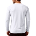 thumbnail image 4 of Men's Slim Fit Henley Shirts With Long Sleeves And Button Placket, Casual Basic Tees Featuring Solid Color Design White XL, 4 of 5