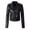 Black, variant on Joernso Women Jacket Faux Leather Smooth Surface Turn-down Collar Zip-up Zipper And Rivet Decor Long Sleeves Motorcycle Coat Travel Outerwear