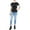 Black Deep Cobalt, variant on Jeans Womens Logo Embellished T-Shirt