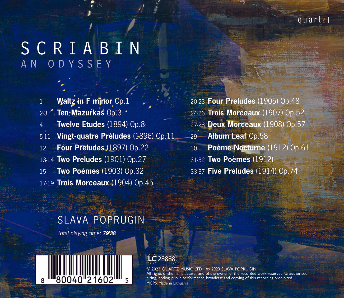 Scriabin / Poprugin - An Odyssey - Music & Performance - CD