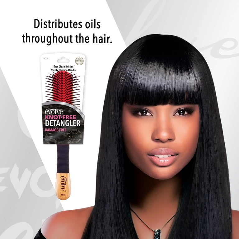 Evolve Knot Free Detangler Brush for Curly and Thick Hair with Eco