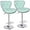 Mint Green, variant on Leopard Shell Back Adjustable Swivel Bar Stools, PU Leather Padded with Back, Set of 2 (Mint Green)