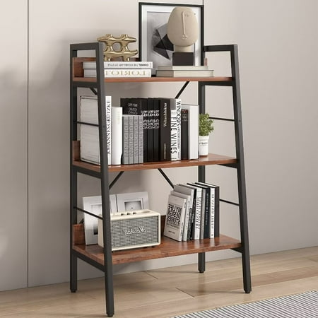 

LIBEKA 3 LAYER DISPLAY Bookshelf H Ladder Shelf Storage Shelves Rack Shelf Unit METAL FRAME