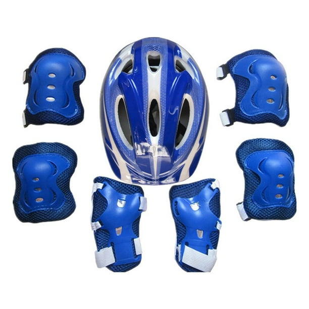 7pcs Kid Child Roller Skating Bike Helmet Knee Wrist Guard Elbow