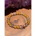 thumbnail image 4 of Natural Citrine & Crystal Quartz 8mm Round Shape Smooth Cut Beads Stretchable Bracelet for Men & Women., 4 of 4
