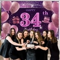 thumbnail image 3 of Decoraciones De Cumpleaños Número 34 Para Niñas, Cartel De Feliz Cumpleaños Imisi, Decoraciones Rosas Para Una Fiesta De Cumpleaños, Telón De Fondo Para Mujeres, 3 of 5