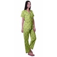 thumbnail image 3 of Moomaya Ensemble de Pyjama en Coton Imprimé à Col Cranté, Boutonné, pour Femmes, Tenue de Nuit, 3 of 6