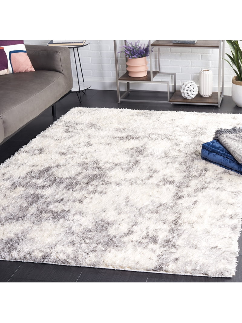SAFAVIEH Lindsay Laird Abstract Polyester Shag Area Rug, Ivory