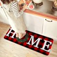 thumbnail image 2 of Home Black Red Checkered Flannel Kitchen Rug, Kitchen Rugs Mats with Dirty Resistance, Washable, Decorative Kitchen Mat Non-Slip, Kitchen Rugs and Mats 47x17inch, 2 of 3