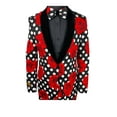 thumbnail image 3 of Mens Polka Dot Rose Printed Prom Tuxedo with Pants & Bowtie By Alberto Nardoni Brand Designer, 3 of 3