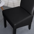 thumbnail image 6 of Shukii Waterproof PU Leather XL Chair Covers Stretch Dining Chair Covers Set of 2 Black Chair Slipcovers Chair Protector Cover Universal Chair Covers for Dining Room Kitchen Hotel, 6 of 8