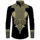thumbnail image 5 of Camisas con cuello vuelto y botones con estampado dashiki africano para hombre, blusas casuales de manga larga, ropa de calle de estilo étnico, camisa, 5 of 5