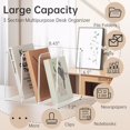 thumbnail image 2 of Acrylic Desk Organizer Book Organizer, Magazine File Holder, Vertical File Organizer Stand File Folder Holder, Mail Organizer Countertop Mail Sorter File Sorter, Clear Book Ends Book Holder, 2 of 7