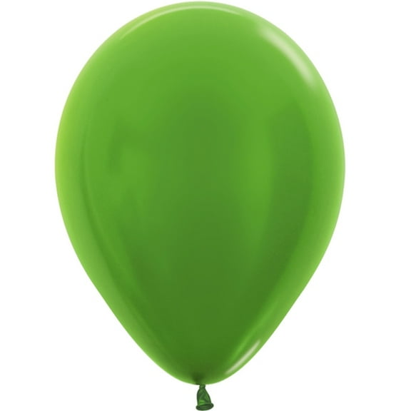 11 inch Sempertex Metallic Key Lime Green Latex Balloons (100 Pack) - Party Supplies Decorations