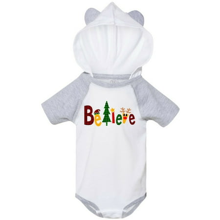 

Inktastic Believe Plaid Christmas Tree and Reindeer Gift Baby Boy or Baby Girl Bodysuit