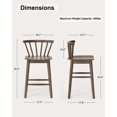 thumbnail image 5 of Joyyskill Modern Bar Stools 1PC, 24" Wooden Counter Height Barstools, Modern Armless Farmhouse Bar Dining Chairs with Back & Footrest, Brown, 5 of 5
