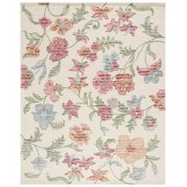 SAFAVIEH Jardin Anson Floral Wool Area Rug, Ivory/Red, 8' x 10'