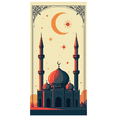 thumbnail image 2 of Mosque Silhouette under Crescent Moon Ramadan Decor Backdrop Abstract Party Supplies Celebration Eid Background Banner Wedding Stage, 2 of 8