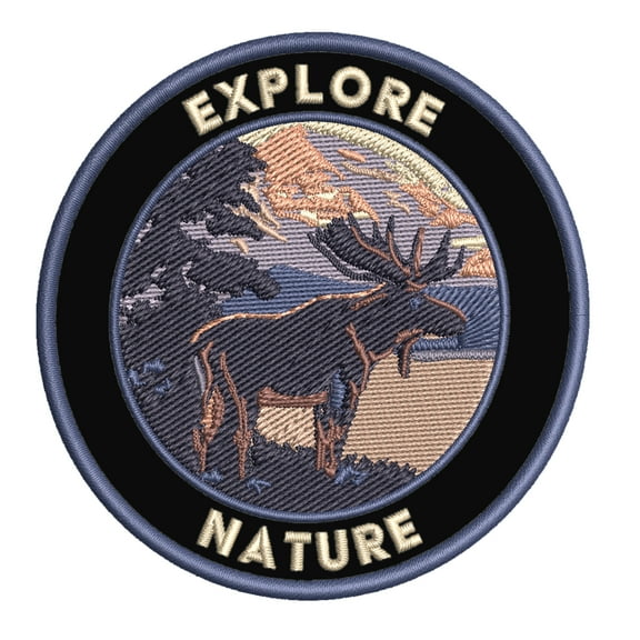 Explore Nature! 3.5 Inch Iron Or Sew On Embroidered Fabric Badge Patch Seek Adventure, National Park Iconic Series