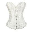 thumbnail image 7 of Corset Tops for Women, White Corset Satin Floral Boned Overbust Body Shaper Bustier Waist Push Up Shapewear Lingerie (6XL), 7 of 7