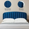 thumbnail image 4 of Intexca Queen Size Velvet Bed Frame, Adjustable Headboard, Wood Slats (Blue), 4 of 5